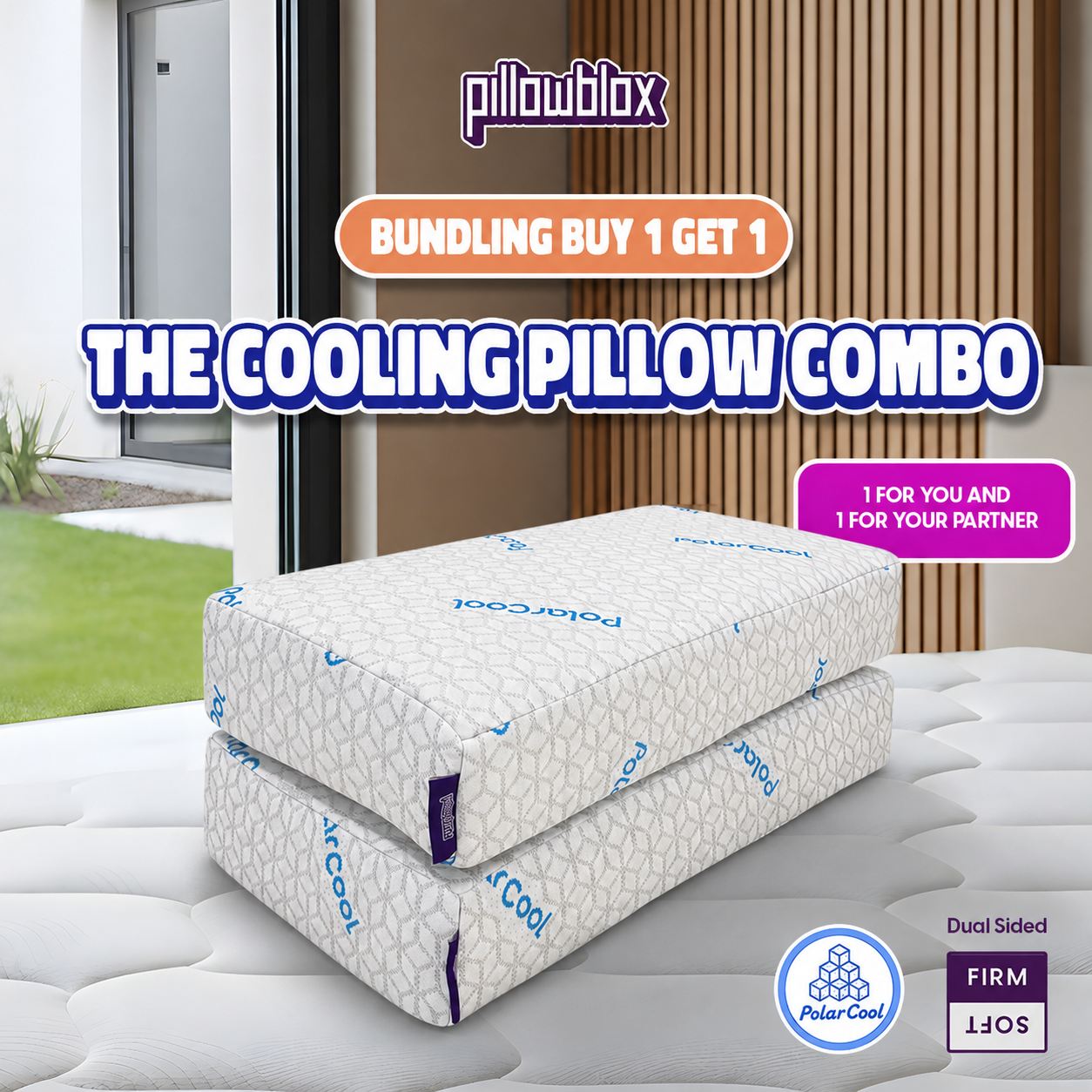 Pillowblox Side Sleeper Cooling Pillow | Buy 1 Get 1 | Cooling Pillow